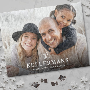 Persoonlijke naam gezinsfoto legpuzzel