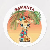 Persoonlijke "Naam" Giraffe in de Savanne Waterdic Labels (Design 2)