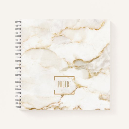 Persoonlijke naam Gold Effect Marble Guestbook Notitieboek (Voorkant)