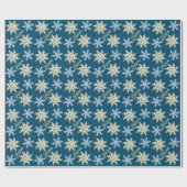 Persoonlijke naam Gold Snowflake Navy Gift Cadeaupapier (Vlak)