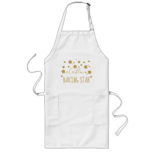 Persoonlijke naam Gold Star Baker Apron Lang Schort