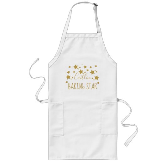 Persoonlijke naam Gold Star Baker Schort (Voorkant)