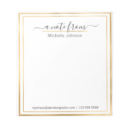 Persoonlijke naam Gold | Van het bureau van het No Notitieblok