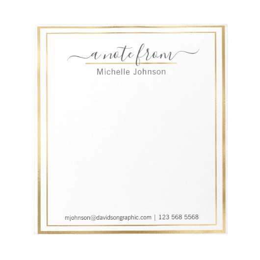 Persoonlijke naam Gold | Van het bureau van het No Notitieblok (Voorkant)