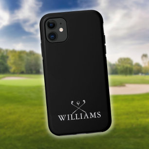 Persoonlijke naam Golf Clubs Black and White Case-Mate iPhone Case