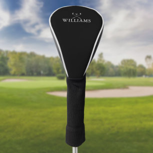Persoonlijke naam Golf Clubs Black and White Golfheadcover