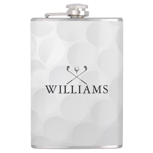 Persoonlijke naam Golf Clubs en Ball Heupfles (Voorkant)