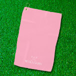 Persoonlijke naam Golf Clubs Feminine Pink Golfhanddoek<br><div class="desc">Pas de naam in klassieke typografie aan om een uniek golfgeschenk te creëer en in het belang van elke golfer. Ontworpen door: Thisnotme©</div>