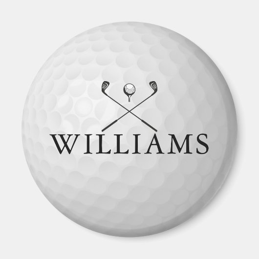 Persoonlijke naam Golfbal en clubs Magneet (Voorkant)