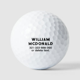 Persoonlijke naam golfbal sjabloon DISTRESSED 10 Golfballen