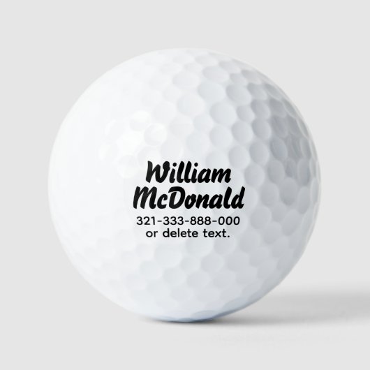 Persoonlijke naam golfballen sjabloon BOLD lettert (Voorkant)