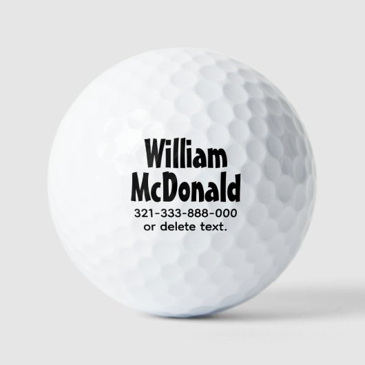 Persoonlijke naam golfballen sjabloon FUN RETRO 17 (Voorkant)
