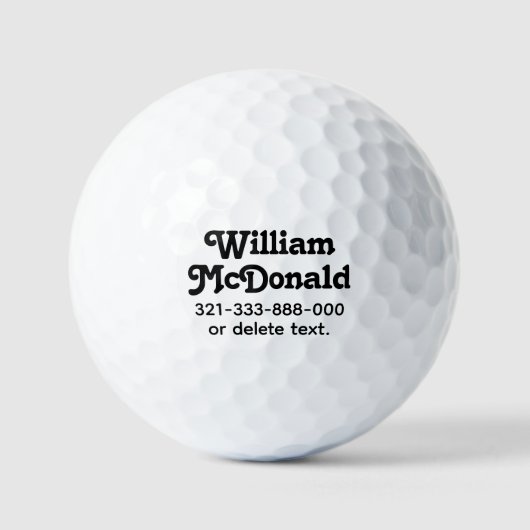 Persoonlijke naam golfballen sjabloon FUN RETRO 34 (Voorkant)