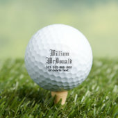 Persoonlijke naam golfballen sjabloon GOTHIC 2 (Insitu Shirt)