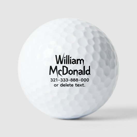 Persoonlijke naam golfballen sjabloon HORROR 5 (Voorkant)