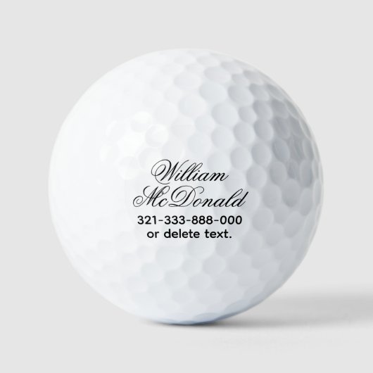 Persoonlijke naam golfballen sjabloon SCRIPT 12 (Voorkant)