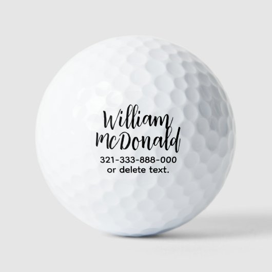 Persoonlijke Naam Golfballen Sjabloon SCRIPT 31 (Voorkant)