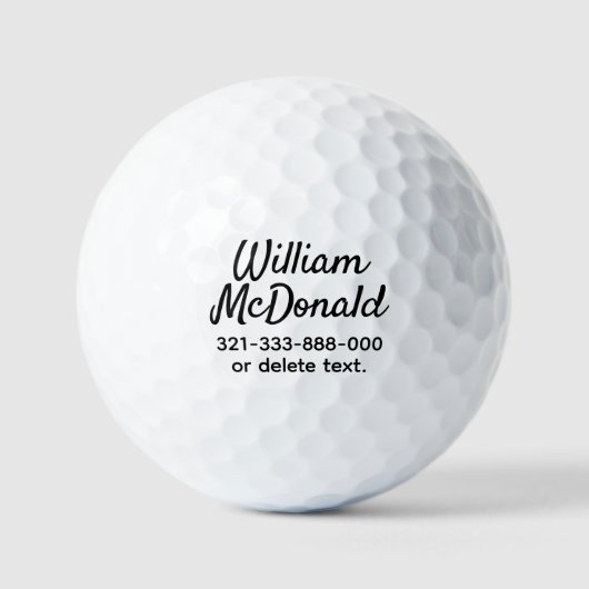 Persoonlijke naam golfballen sjabloon SCRIPT 33 (Voorkant)