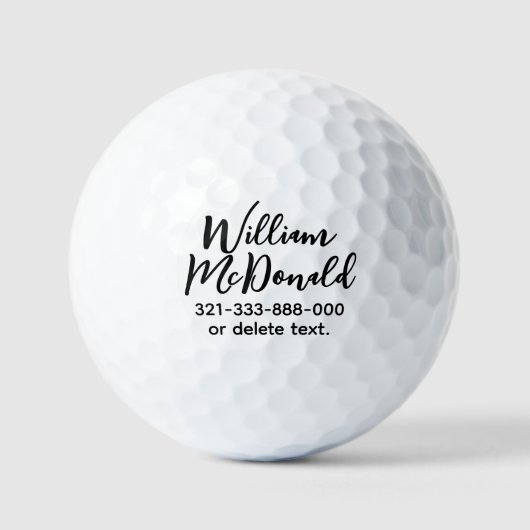 Persoonlijke naam golfballen sjabloon SCRIPT 35 (Voorkant)