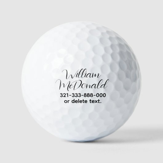 Persoonlijke naam golfballen sjabloon SCRIPT 37 (Voorkant)