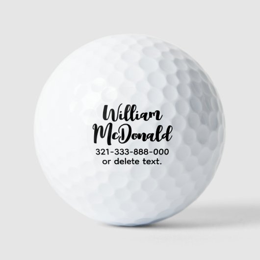 Persoonlijke naam golfballen sjabloon SCRIPT 38 (Voorkant)