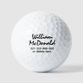 Persoonlijke naam golfballen sjabloon SCRIPT 39