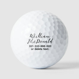Persoonlijke naam golfballen sjabloon SCRIPT 43