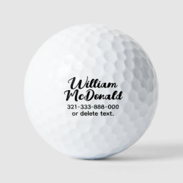 Persoonlijke naam golfballen sjabloon SCRIPT 47