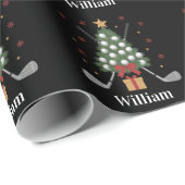 Persoonlijke naam golfboom apparatuur Kerstmis Cadeaupapier (Rol Hoek)