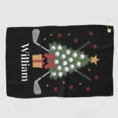 Persoonlijke naam golfboom apparatuur Kerstmis Golfhanddoek (Horizontaal)