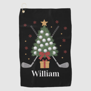 Persoonlijke naam golfboom apparatuur Kerstmis Golfhanddoek