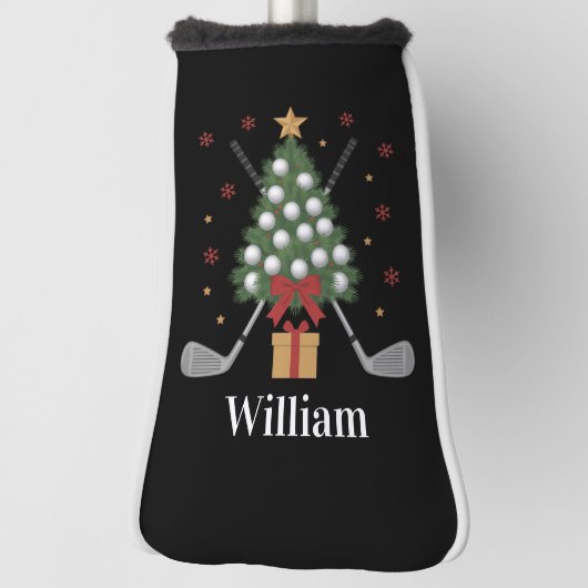 Persoonlijke naam golfboom apparatuur Kerstmis Golfheadcover (Draai 90)