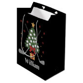 Persoonlijke naam golfboom apparatuur Kerstmis Medium Cadeauzakje (Voorkant Gekanteld)