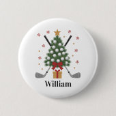 Persoonlijke naam golfboom apparatuur Kerstmis Ronde Button 5,7 Cm (Voorkant)