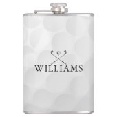 Persoonlijke naam golfclubs en bal heupfles (Voorkant)