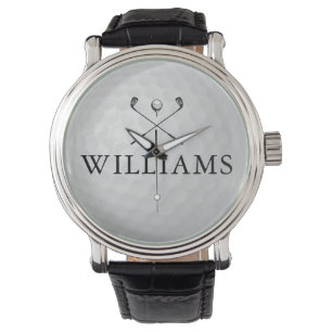 Persoonlijke naam golfclubs en bal horloge