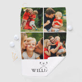 Persoonlijke naam golfclubs fotocollage golfhanddoek (Insitu)