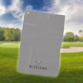 Persoonlijke naam golfclubs golfgrijs golfhanddoek