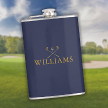 Persoonlijke naam golfclubs goud en marineblauw