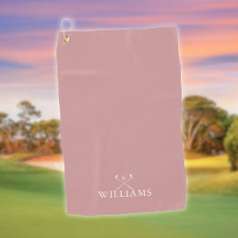 Persoonlijke naam golfclubs stoffig roze rood golfhanddoek