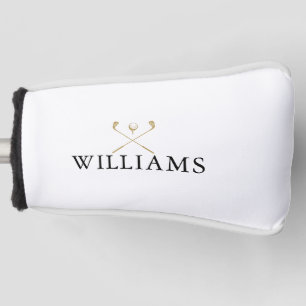 Persoonlijke Naam Golfclubs Zwart en Goud Golfheadcover
