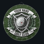 Persoonlijke NAAM Golfer Golf Club Turf Clubhouse Dartbord<br><div class="desc">Speciaal ontwerp voor Golfer Golf Club Turf Clubhouse - met Club Putter, Ball en Unique Turf Background. Aanpassen met jouw naam of aangepaste tekst!</div>