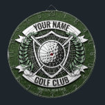 Persoonlijke NAAM Golfer Golf Club Turf Clubhouse Dartbord<br><div class="desc">Speciaal ontwerp voor Golfer Golf Club Turf Clubhouse - met Club Putter,  Ball en Unique Turf Background. Aanpassen met jouw naam of aangepaste tekst!</div>