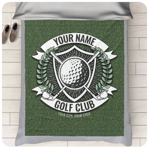 Persoonlijke NAAM Golfer Golf Club Turf Clubhouse Fleece Deken