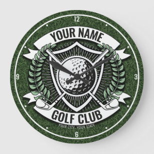 Persoonlijke NAAM Golfer Golf Club Turf Clubhouse Grote Klok