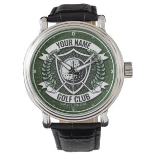 Persoonlijke NAAM Golfer Golf Club Turf Clubhouse Horloge