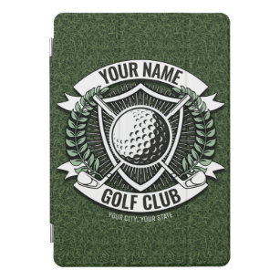 Persoonlijke NAAM Golfer Golf Club Turf Clubhouse iPad Pro Cover