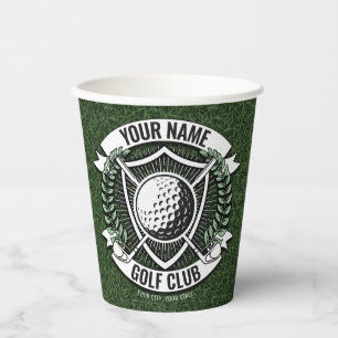 Persoonlijke NAAM Golfer Golf Club Turf Clubhouse Papieren Bekers