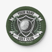 Persoonlijke NAAM Golfer Golf Club Turf Clubhouse Papieren Bordje (Voorkant)