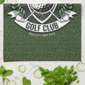 Persoonlijke NAAM Golfer Golf Club Turf Clubhouse Theedoek (Gevouwen)